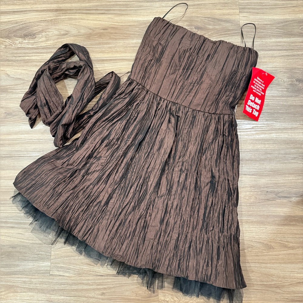 NWT Vintage Chocolate Cocktail Dress - Picture 2 of 5